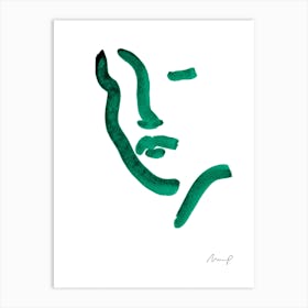 Green Portrait 10 Art Print