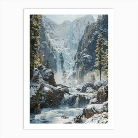 Winter Waterfall Art Print