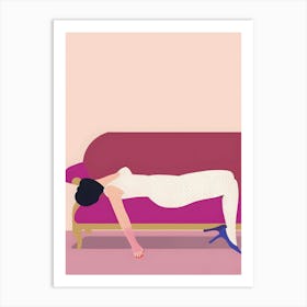 Woman Sleeping On A Couch Poster