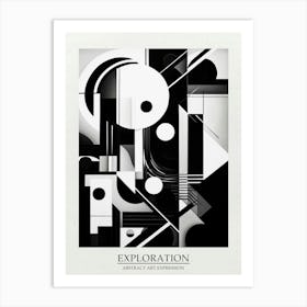 Exploration Abstract Black And White 2 Poster Art Print