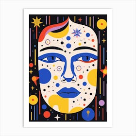 Zodiac Face Illustration 1 Art Print