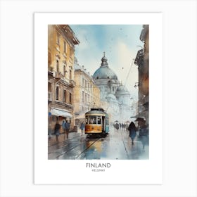 Helsinki, Finland 3 Watercolor Travel Poster Art Print