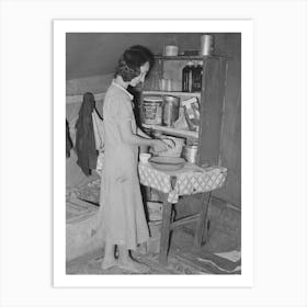Wife Of Day Laborer In Kitchen In Camp In Arkansas River Bottom Near Webbers Falls, Oklahoma, Muskogee County Art Print