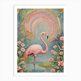 Magical Pink Flamingo Art Print