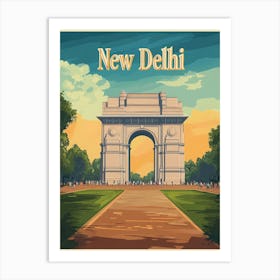 Aihrgdesign A Vintage Travel Poster Of New Delhi Art Print