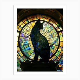 Cat In Stained Glass Art Print