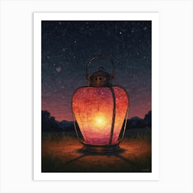 Lantern At Night Art Print