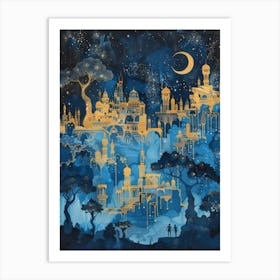 City Under The Stars Art Print