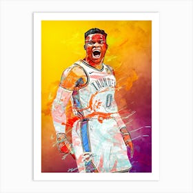 Russell Westbrook Oklahoma City Thunder 1 Art Print