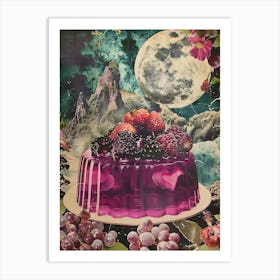 Purple Jelly Retro Space Collage 2 Art Print