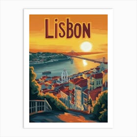 Aihrgdesign A Mid Century Modern Travel Poster For Lisbon Sho 60c0f126 Bea8 4216 B6b8 F6a4ec8b968b 2 Art Print