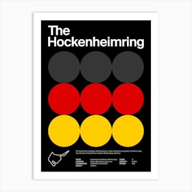 Mid Century Dark Hockenheimring F1 Art Print