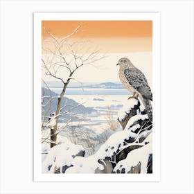 Winter Bird Painting Harrier 1 Art Print