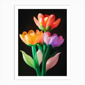 Bright Inflatable Flowers Asters 1 Art Print