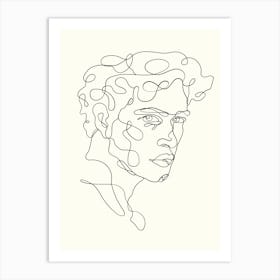 Portrait Of A Man Monoline Hand Drawing Aesthetic Illustration Art Print