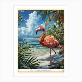 Greater Flamingo Ria Celestun Biosphere Reserve Tropical Illustration 1 Poster Art Print