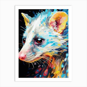  A Climbing Possum Vibrant Paint Splash 2 Art Print