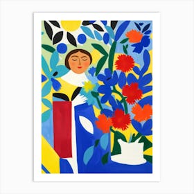 Woman In A Garden 1 Art Print