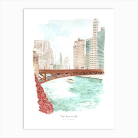Chicago Riverwalk USA Art Print