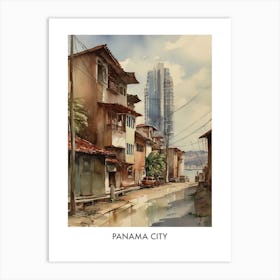 Panama City Watercolor 3travel Poster Art Print