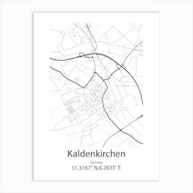 Kaldenkirchen,Germany Minimalist Map Art Print