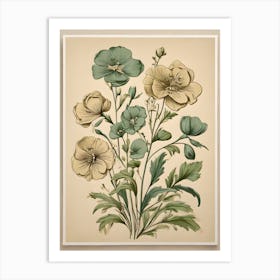 Vintage Floral Print Art Print