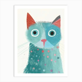 Polka Dot Cat 5 Art Print