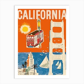 California, Collage Of San Francisco Attractions Art Print