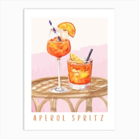 Aperol Spritz Cocktail Art Print