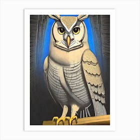 Wood-colored owl Art Print