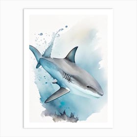 Galapagos Shark 2 Watercolour Art Print