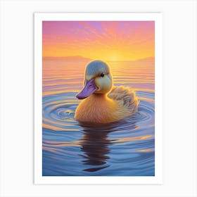 Sunset Duckling 1 Art Print