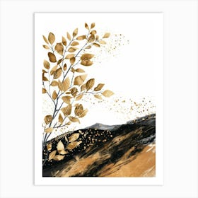 Gold Leaves Canvas Print 3 Art Print