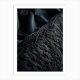 An Up Close View Of An Intricate Lace Texture Detailing The Fine Mesh Of Interwoven Fibers Contras (1) Art Print