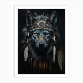 Himalayan Wolf Native American 2 Art Print