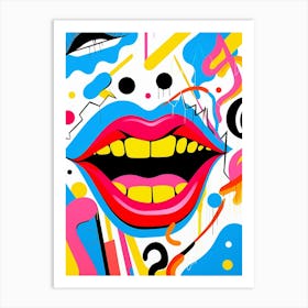 Pop Art Facial Features 1 Art Print