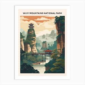 Wuyi Mountains National Park Midcentury Travel Poster Art Print