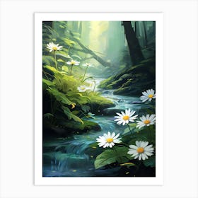 Daisy Wildflower In Rainforest, South Western Style (3) Art Print