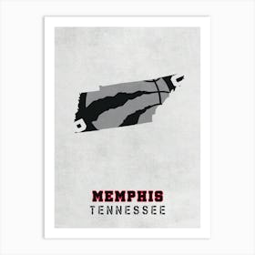 Toronto Raptors Memphis Tennessee State Map Art Print