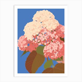 Hydrangeas Flower Big Bold Illustration 2 Art Print