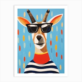 Little Gazelle 3 Wearing Sunglasses Art Print