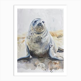 Elephant Seal Pastel Watercolour 4 Affiche