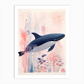 Playful Illustration Of Whale For Kids Room 3 Art Print