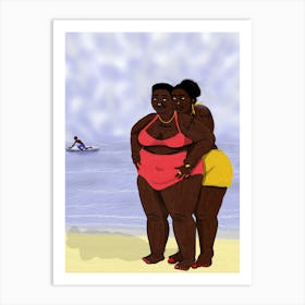 lovers on the beach I Art Print