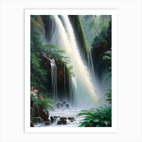 Cunca Wulang Waterfall, Indonesia Peaceful Oil Art  (2) Art Print