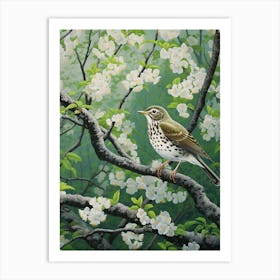 Ohara Koson Inspired Bird Painting Hermit 3 Art Print