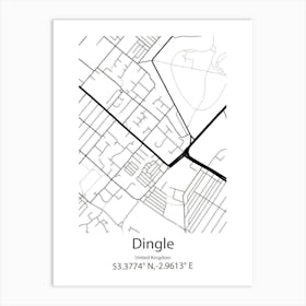 Dingle,United Kingdom Minimalist Map Art Print