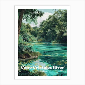 Cano Cristales River Colombia Art Illustration Art Print