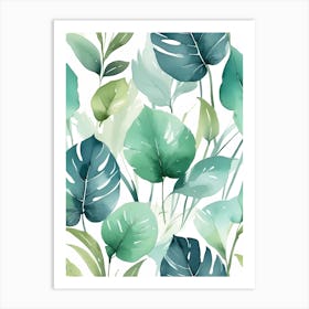 Tropical Leaves Seamless Pattern Art Print