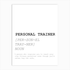 Personal Trainer, Funny, Quote, Definition, Dictionary, Kitchen, Print Art Print
